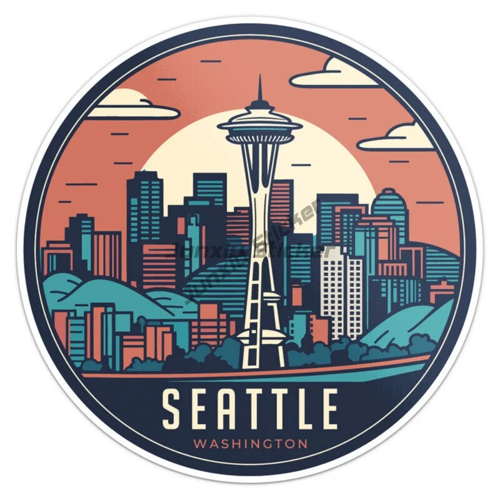 

Seattle Car Bumper Sticker Vinyl Art Decal Adventure Motorcycle Helmet Stickers Funny Car Decoration Aesthetic