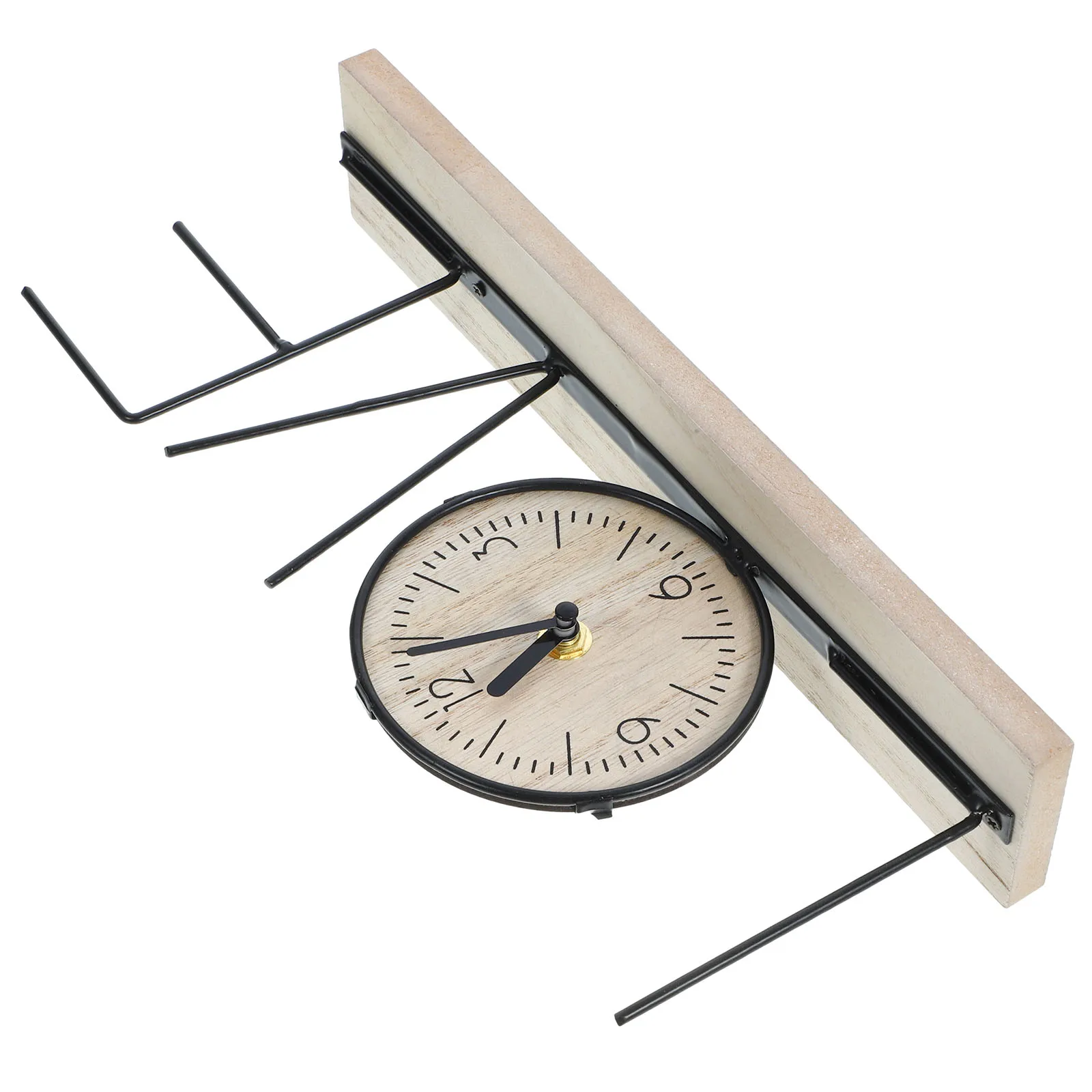 

Non Ticking Table Retro Decorative Desk Clock for Bedroom Living Room Office Classical European Style Home Furnishing Wooden