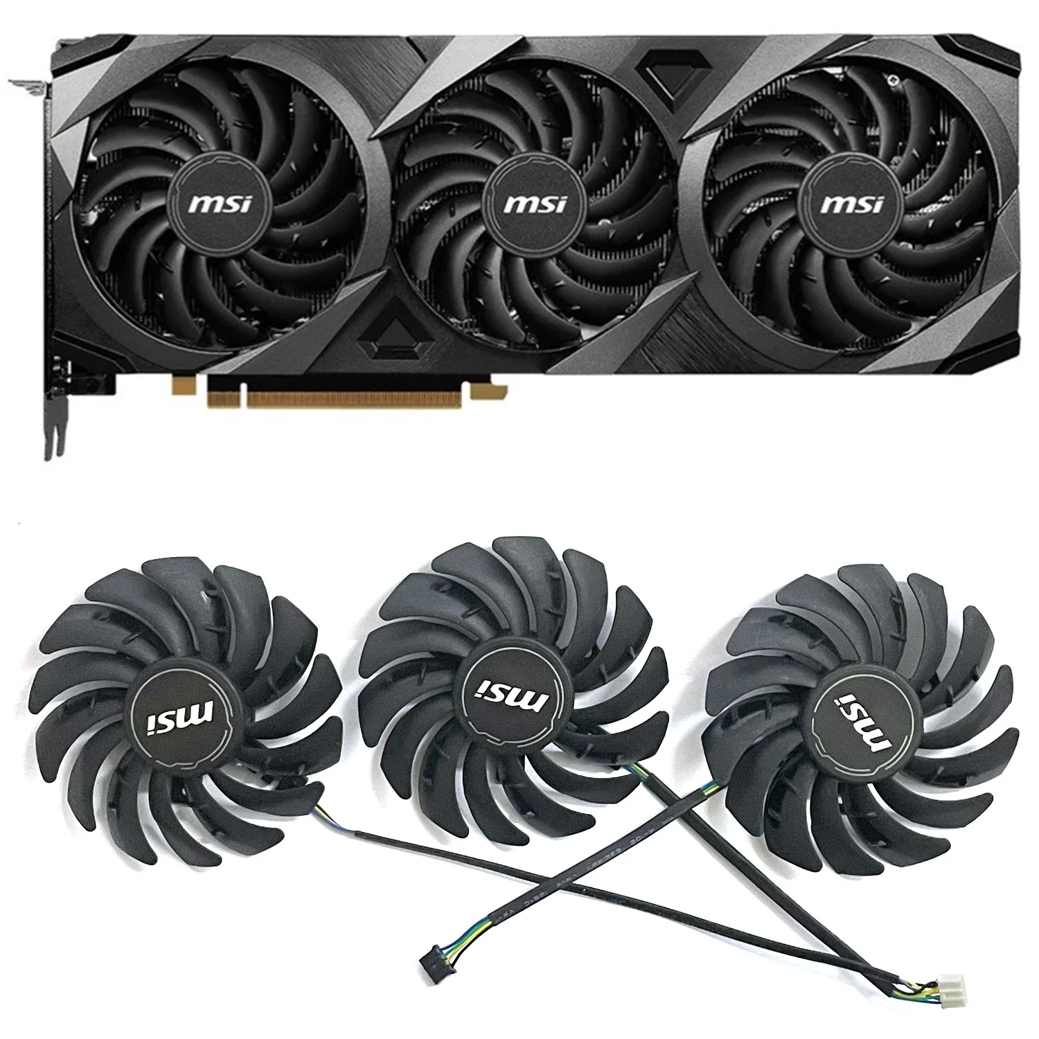 MSI 지포스 RTX3060Ti 3070 3080 3090 벤투스 3X 게임용 그래픽 팬, PLD09210S12HH 4 핀 RTX3090 3080 그래픽 팬, 85mm