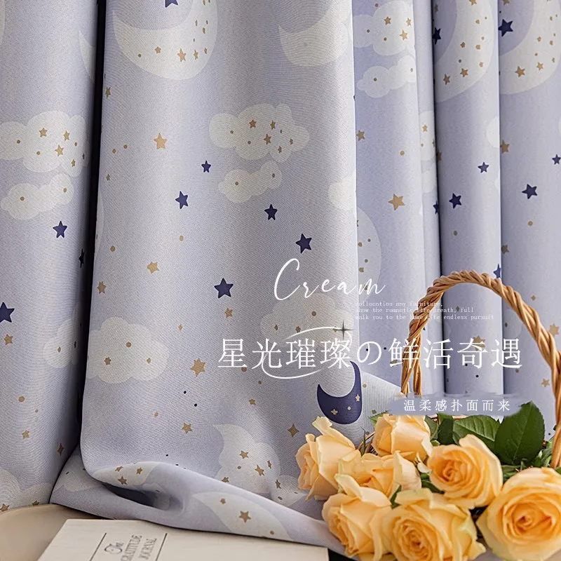 (87) Custom New Bedroom Curtain Hook Style Pastoral Style Living Room American Modern Blackout Cloth Bay Window