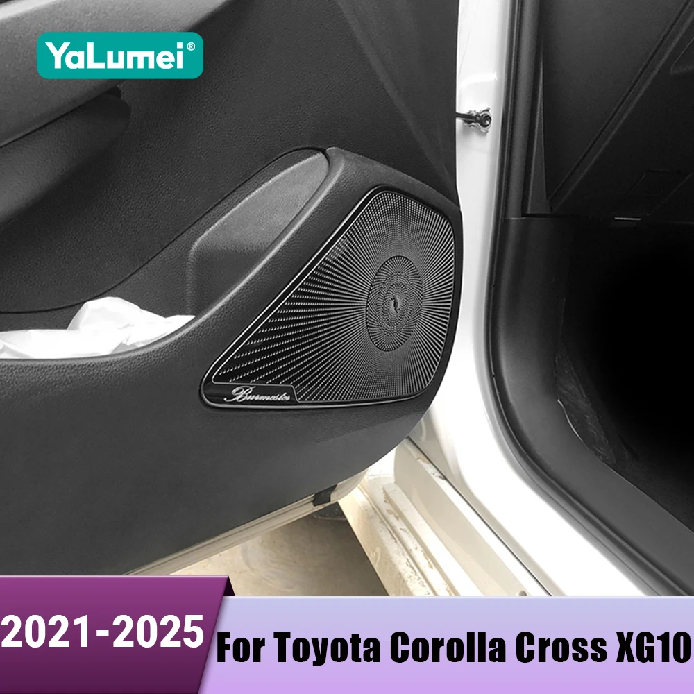 Autotür Lautsprecher Abdeckung Stahl Trim Audio Lautsprecher Abdeckung Aufkleber Für Toyota Corolla Cross XG10 2021 2022 2023 2024 2025 Hybrid