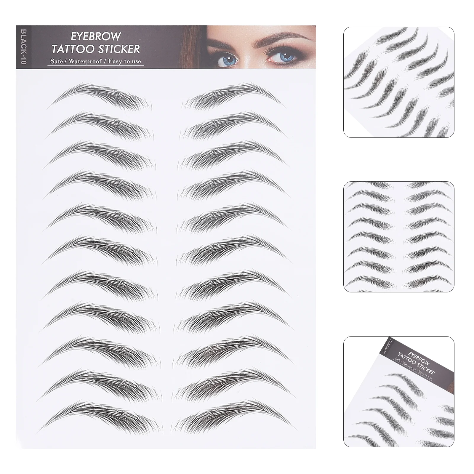 

12 Sheets Waterproof Eyebrow Stickers No Recovery Time Imitation False Eyebrows Cosmetics Hair for Confidence Makeup Transfer