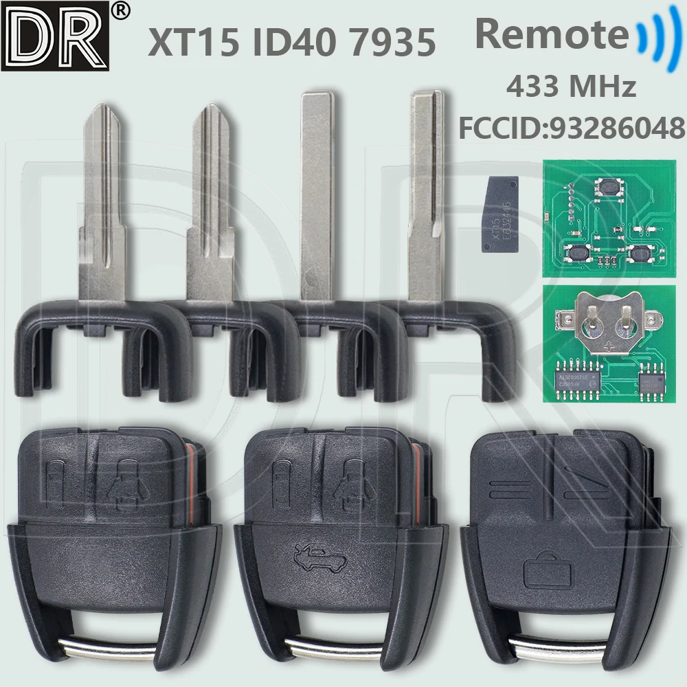 Chave remota de carro DR 93286048 ID40 433MHz para Opel Astra Vauxhall Frontera Zafira Vectra Corsa Montana Chevrolet GM S10 Viva
