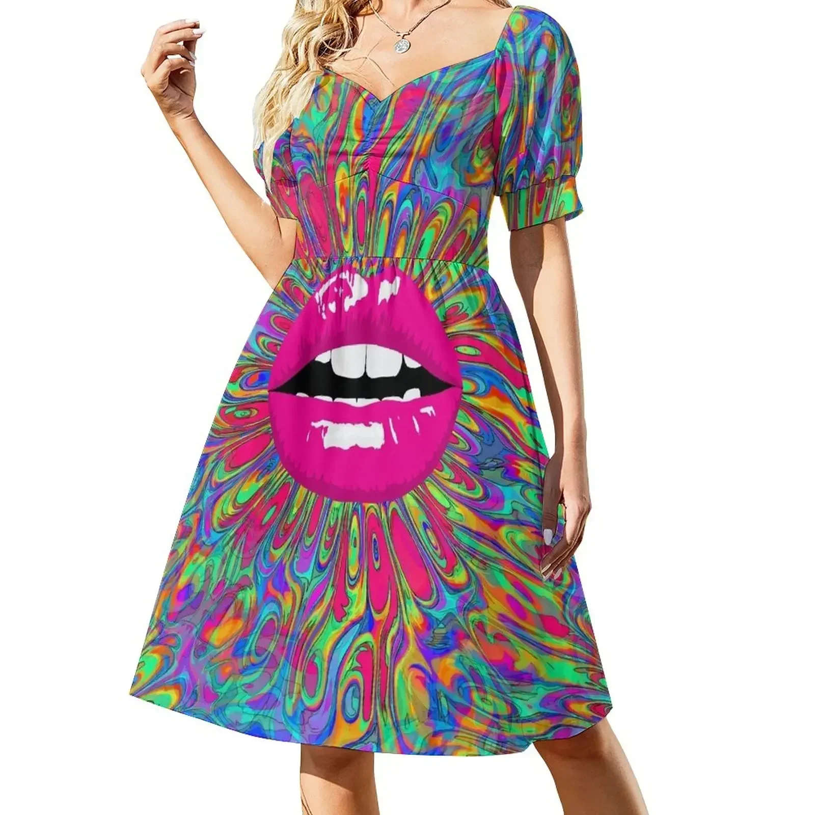 

Magic Kiss Lips Flower Power Mandala Sleeveless Dress prom dresses 2025 birthday dress for women Dress