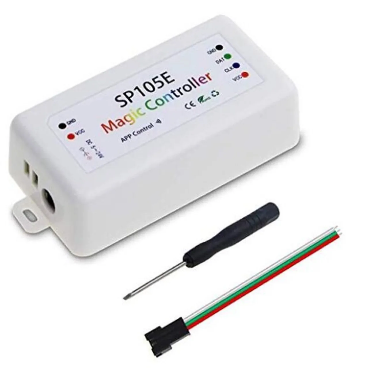 Sp105E Magiczny kontroler kompatybilny z Bluetooth Dc5-24V 2048 pikseli dla Ws2811 2812 2801 6803 Taśma Led Obsługa aplikacji Ios / Android