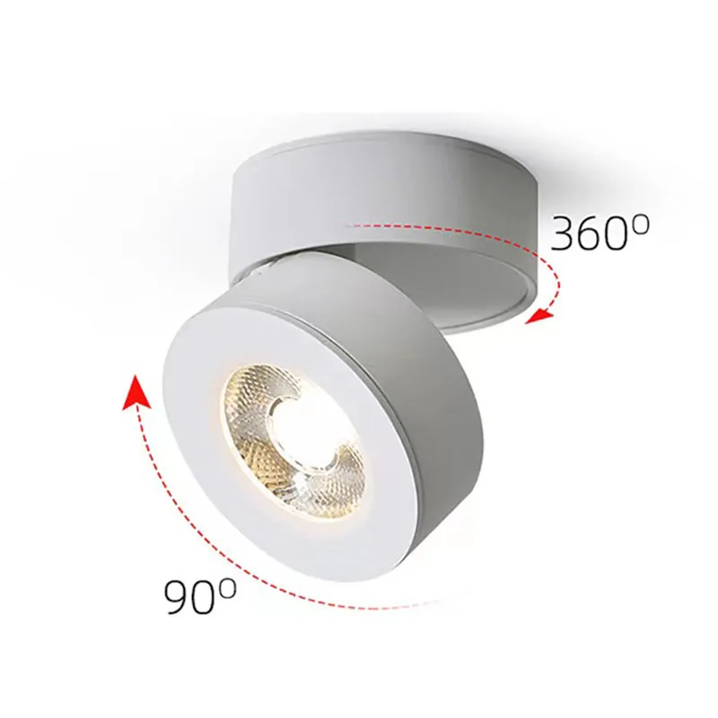 Led Down Light Cob Spot Light 5w 7w 10w 12w 15w 360 ° Rotating Folding Led Ceiling Light Spot Light Background Wall Lighting