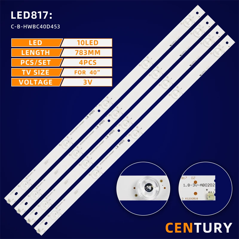 10kit LED backlight strip IC-B-HWBC40D453 for 40/233FDVD  V400H1J V400HJ6-PE1 40F21B-FHD 40F22B-FHD