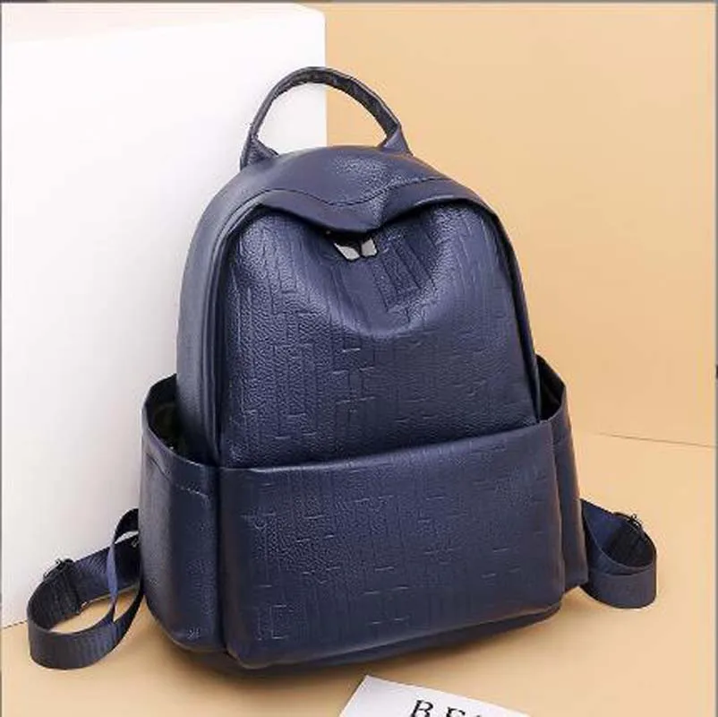 

Hot Sale New Fashion Luxury High Quality Soft Leather Backpack Women Large Capacity Travel Shoulder Bags Girls School Bag