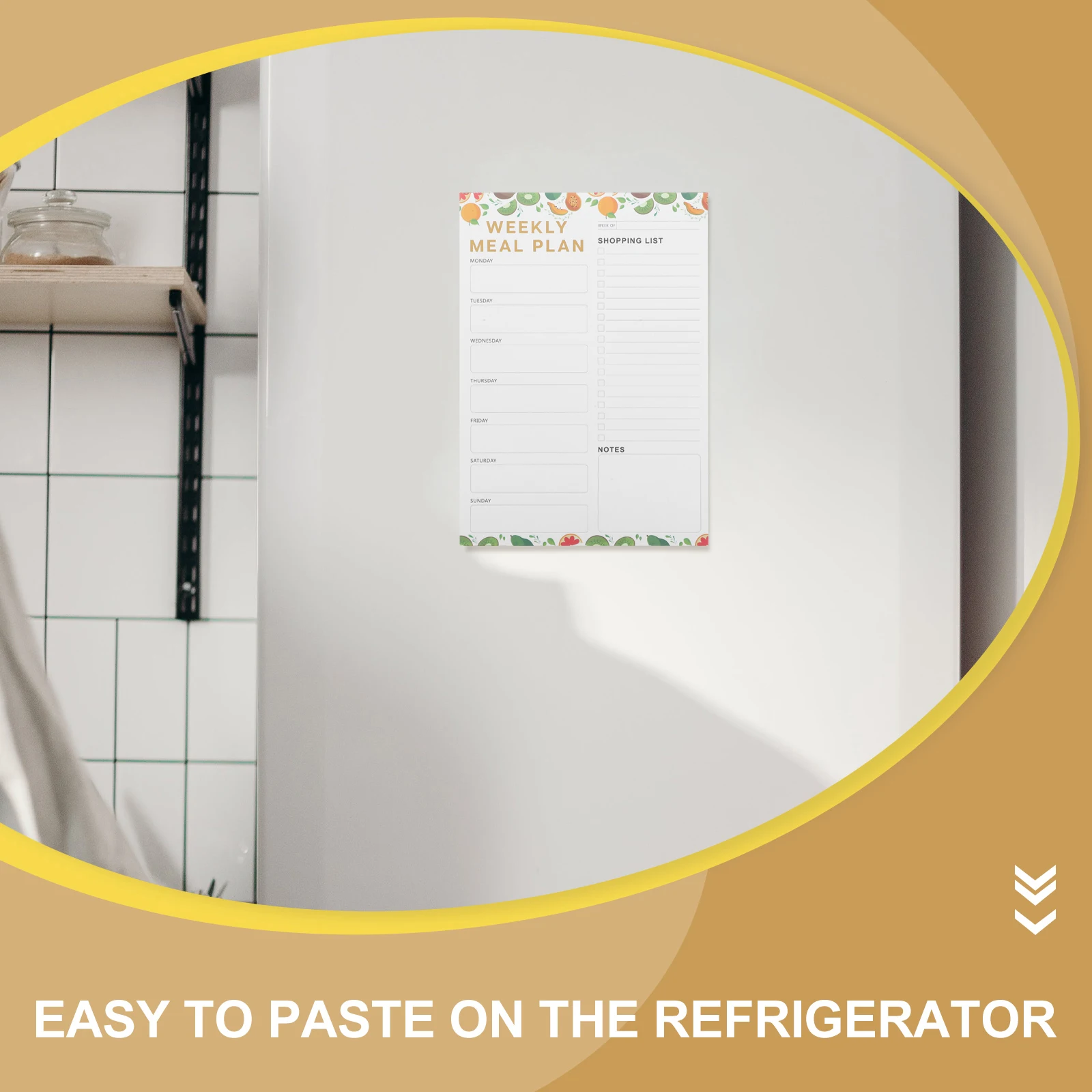 

60 Sheets Refrigerator Stickers Shopping List Planner Grocery Notepad Fitness Meal Planner Sheet Tear Off Healthy