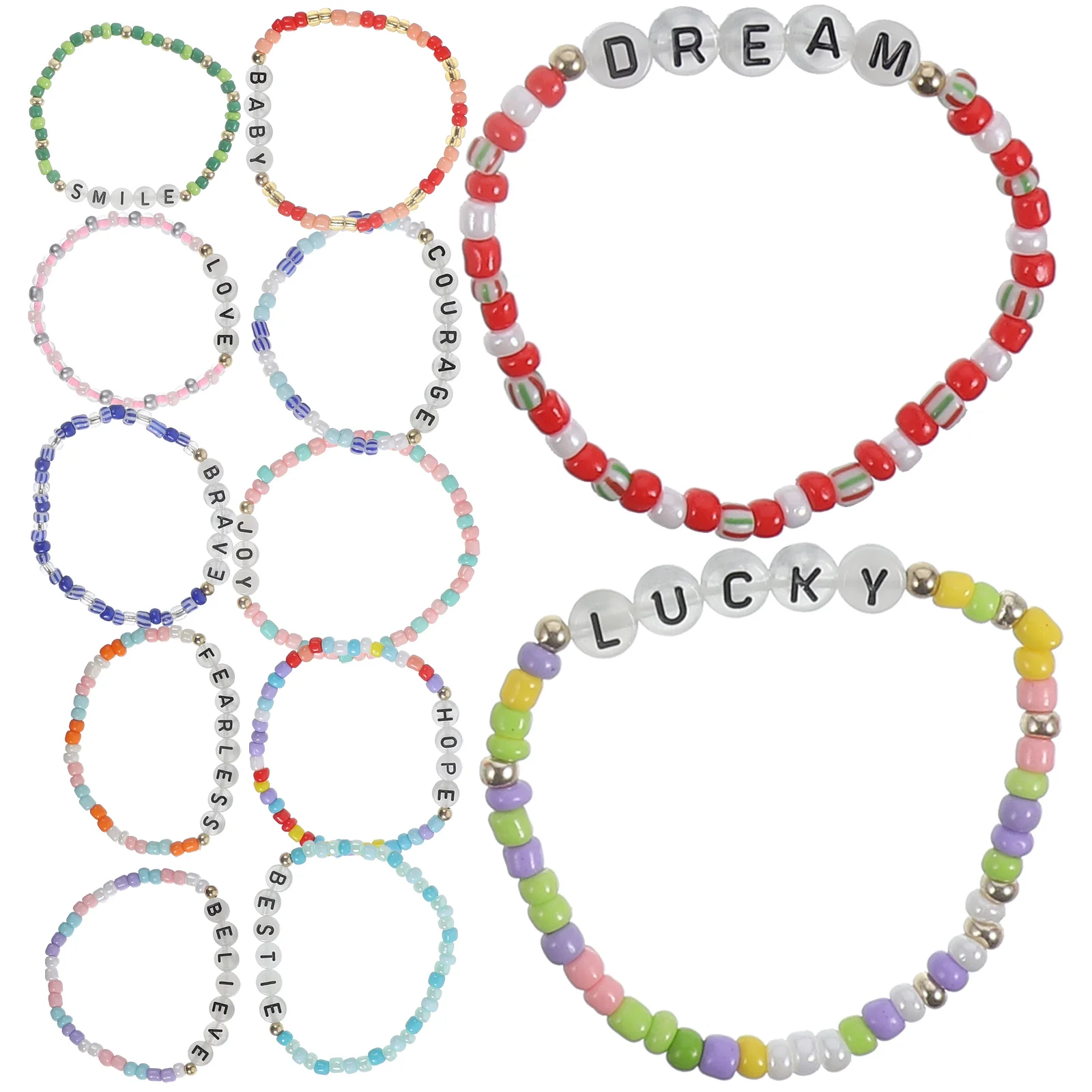 

12 Pcs in the Dark Letters Bracelets for Girl Luminous Beads Bracelets For Girls Bracelet Fashion Accessories Jewelry