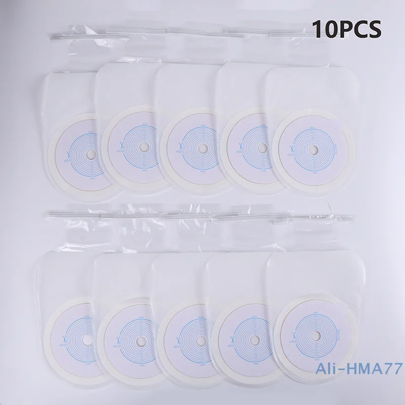 10pcs Drain Valve One-piece System Colostomy Bags For Adults Disposable Colostomy Pouch Opening With Clip Closure