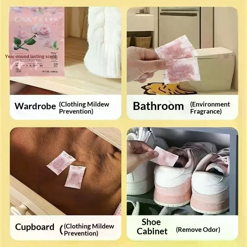Moisture Absorber Bags, Natural Sachets For Wardrobe Shoe Storage, Moth & Mold Preventer, Long-Lasting Fresh Fragrance Closet
