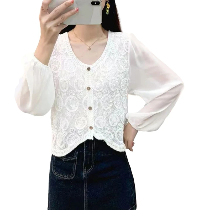 Elegant and Comfortable V neck Lace Top Make a Statement for Women Girls Drop Shipping