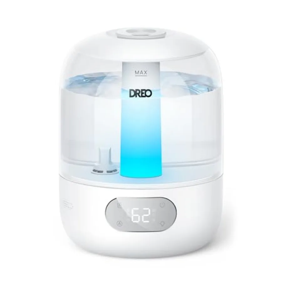 

Humidifiers for Bedroom, 3L Top Fill 30H and 26dB Quiet Runtime for Large Room, Cool Mist Ultrasonic Humidifier with Humidity S