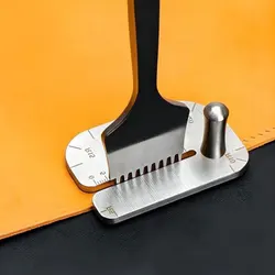 1Pc Stainless Steel Punching Ruler Cutting Distance Ruler Auxiliary Stencil Template Manual  Leather Craft Working Tools