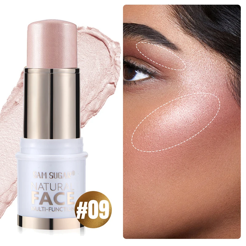 Face High Light Stick, iluminar o tom de pele, contorno tridimensional natural, corretivo Blush, produtos de beleza multiúso