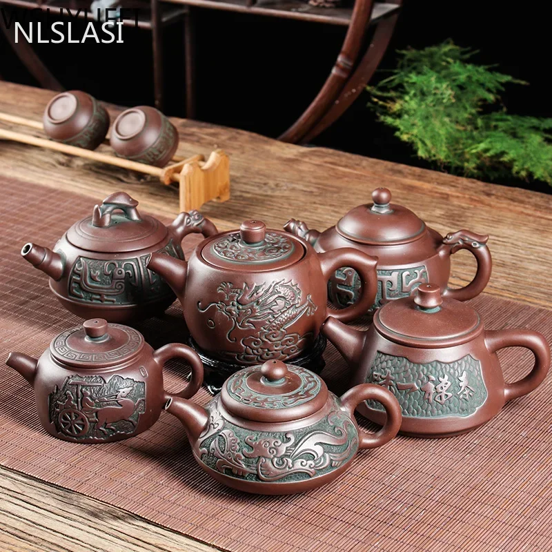 NLSLASI Authentic Yixing Teapot Tea Pot Raw Ore Custom Gift Purple Clay Tea Set Kettle Chinese Tea Ceremony Etiquette Teapot