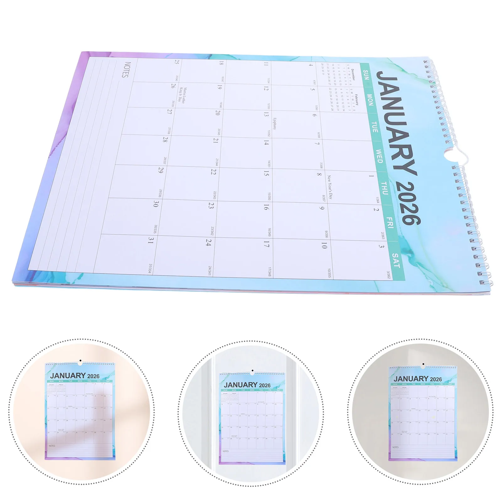 

2026 Wall Calendar International Holidays Large Font Paper Minimalist Vertical Monthly Planner For Office School