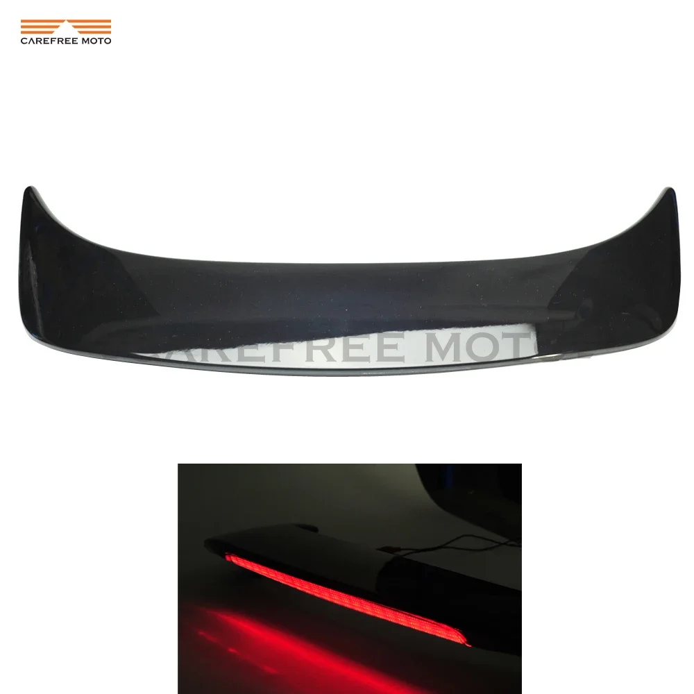 Black Motorcycle LED Rear Trunk Spoiler with Red Lens Case for Honda GL1800 GOLDWING GL 1800 2001-2011