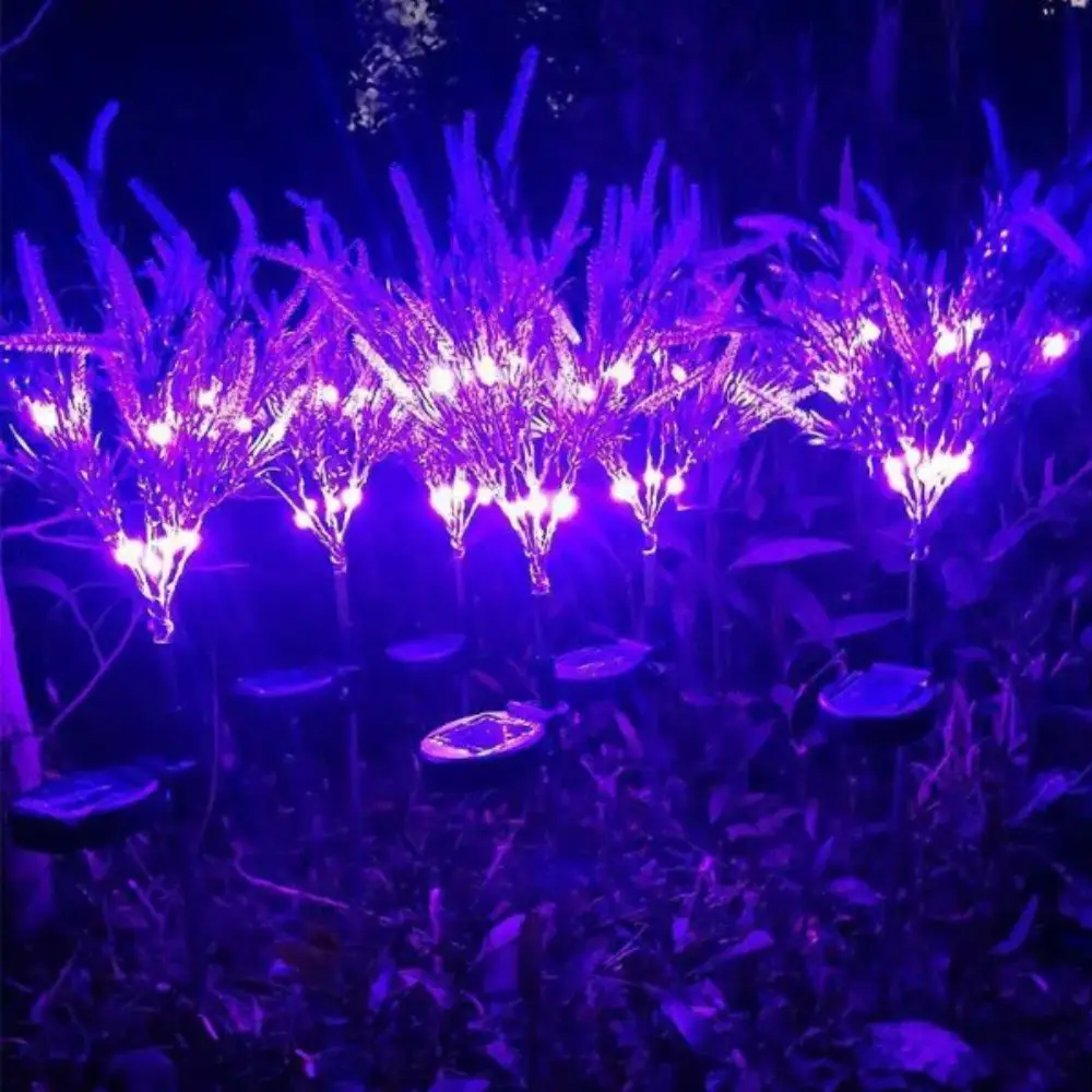 Purple LED Solar Lavender Light Waterproof Design Decorative Stake Solar Decoration Light 1PC Unit Flower Shape