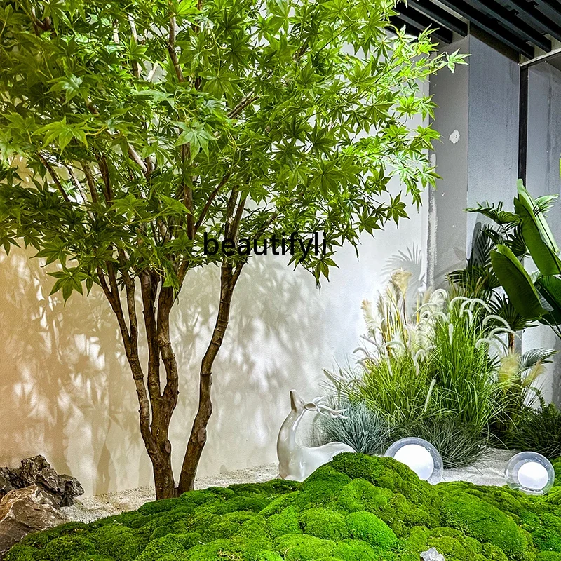 

Artificial Green Maple Tree Maple Tree Large Decoration Fake Trees Window Green Plant Landscape Indoor Bionic Plant Floor