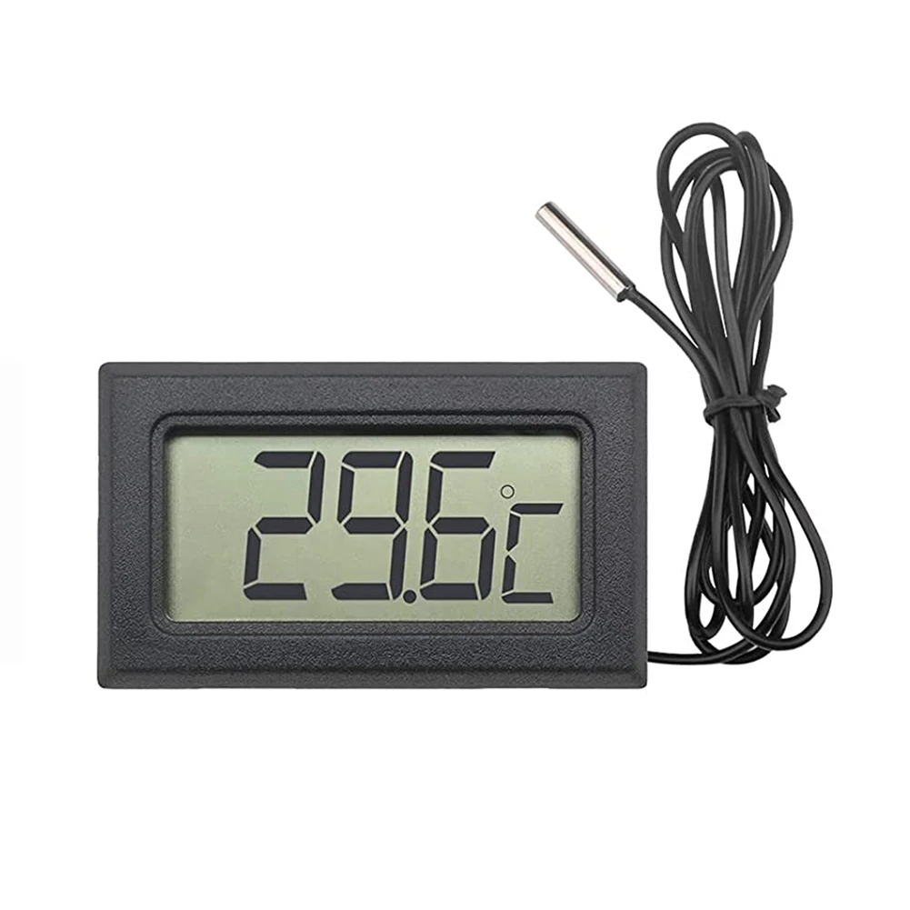 Digital LCD Thermometer -50°C - +110°C Temperature Monitor with 1M NTC Probe for Fridge, Freezer, Fridge, Aquarium