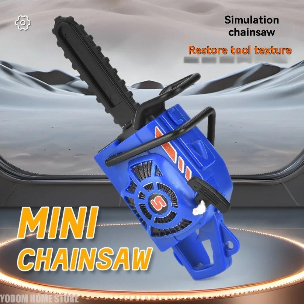 Miniature Chainsaw Lawn Mower Model Keychain Repair Tool for Doll House Furniture Accessories Carry Decoration
