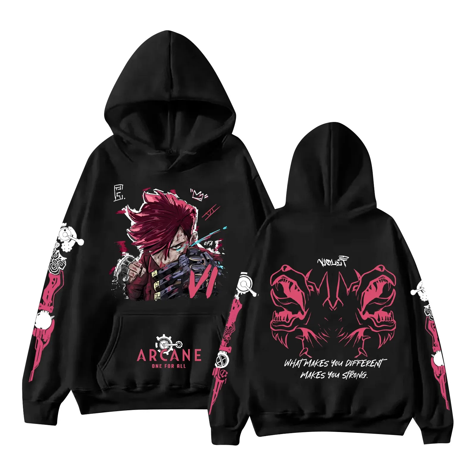 Versatile Arcane League Jinx Graphic Hoodies All Anime Characters Sweatshirt Printed  Harajuku Men Women Tracksuit Pullover