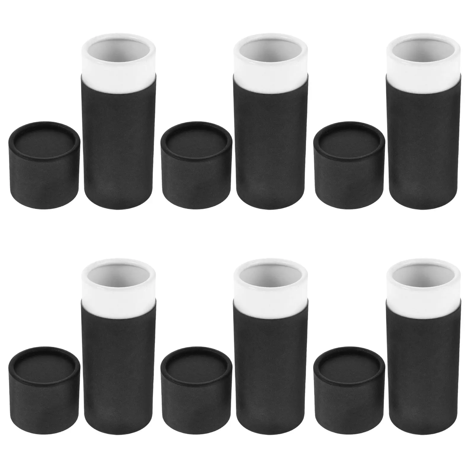 6Pcs Round Kraft Paper Box Container Cylinder Tube Essential Oil Packaging Secure Storage Tea Craft Cardboard