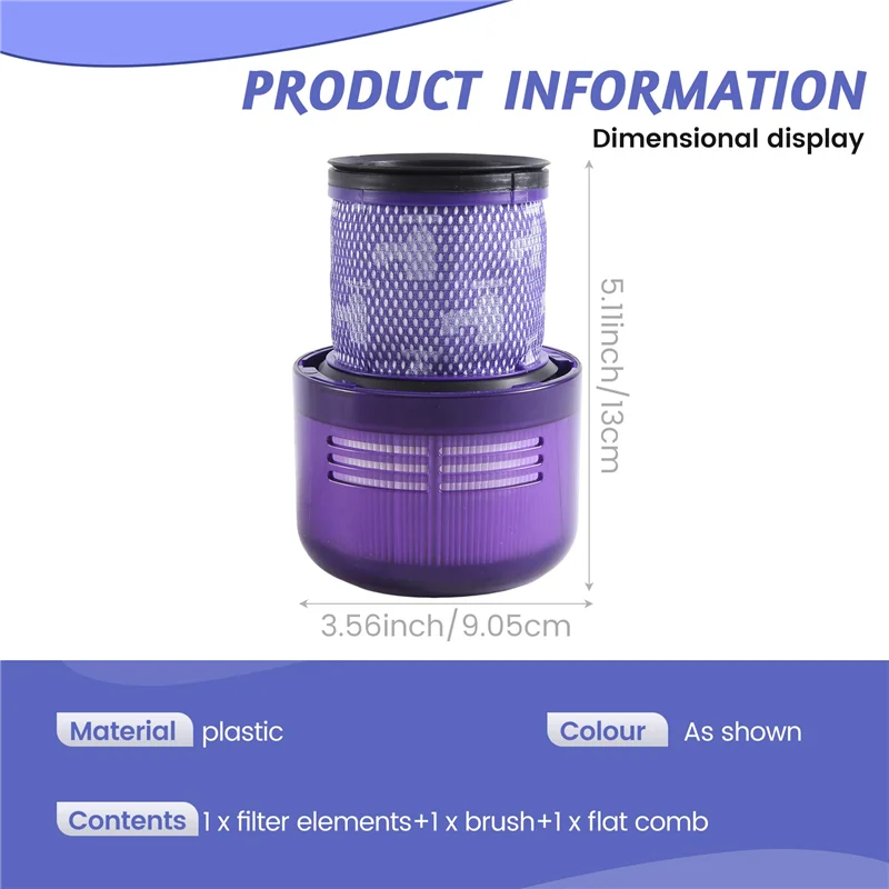 3 عبوات، مرشحات لجزء استبدال دايسون V11 طقم مرشح الفراغ لجزء فلتر دايسون-A58E