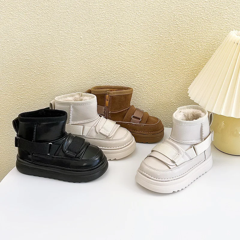 

Детские зимние ботинки Botas Niña Rand, осень 2022, новые туфли для мальчиков с бархатными утепленными туфлями для девочек, зимние ботильоны, универсальные ботинки для девочек