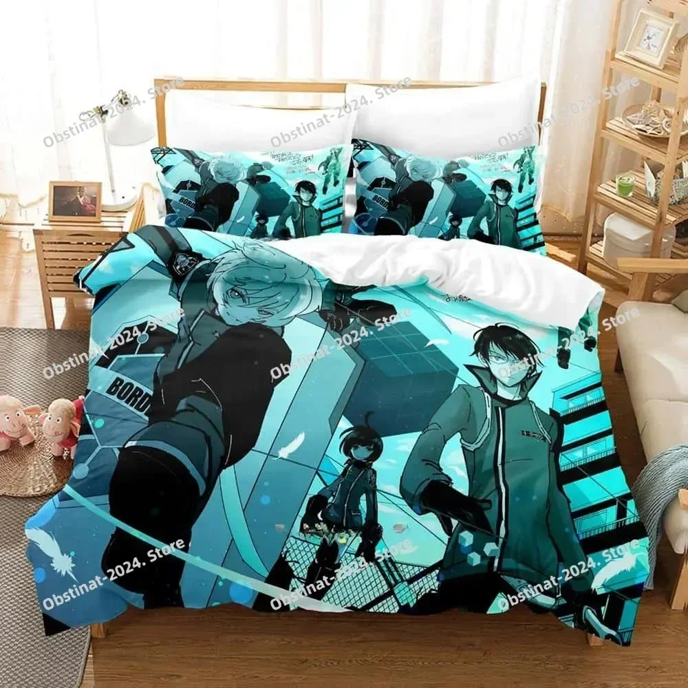 3D Anime World Trigger Bedding Set Printed With Pillowcase Bed Duvet Cover Soft Single Double Queen Super King Size Home Textile