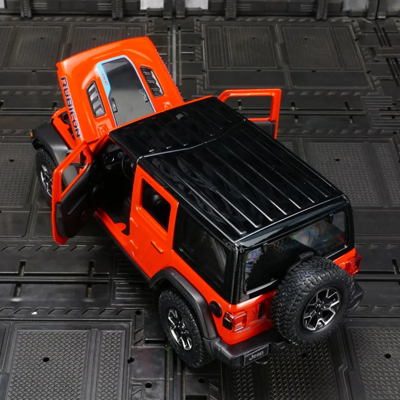 

Растар 1:24 Jeep Wrangler Rubicon 4xe модель автомобиля двери и капоты из сплава можно открыть, богатые детали, тонкая работа, хорошее качество