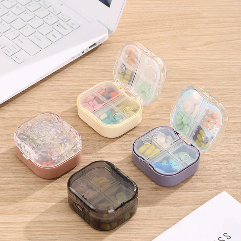 Portable 8 Compartment Sealed Pill Box Moisture Resistant Dispensing Pill Box One Week Travel Pill Dispensing Pill Box