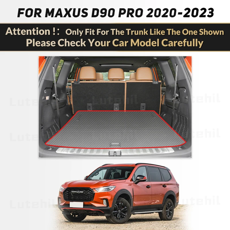 Lutehil Car Trunk Mat For MAXUS D90 Pro 2020 2021 2022 2023 Custom Car Accessories Auto Interior Decoration