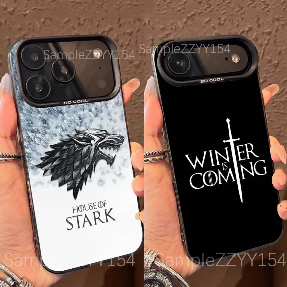 

Stark Winter Coming Phone Case For IPhone 15,16,17,13,14,11,12,Pro,Max,Plus,E,Air,Mini Gray Matte Shockproof Back Cover