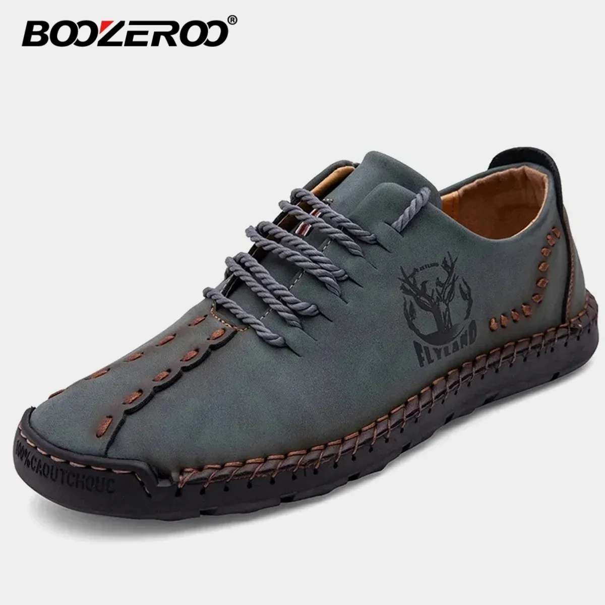 BOOZEROO  Classic Casual Men's Shoes Driving Work Flats Lace Up Loafers