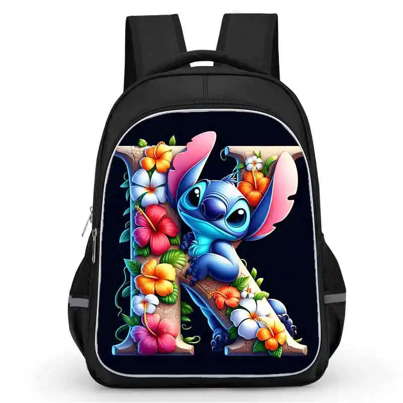 

Child School Backpack with Double Zipper Pocket,Cartoon Stitch School Backback for Boys Girls,Durable 16-in Child Backpack