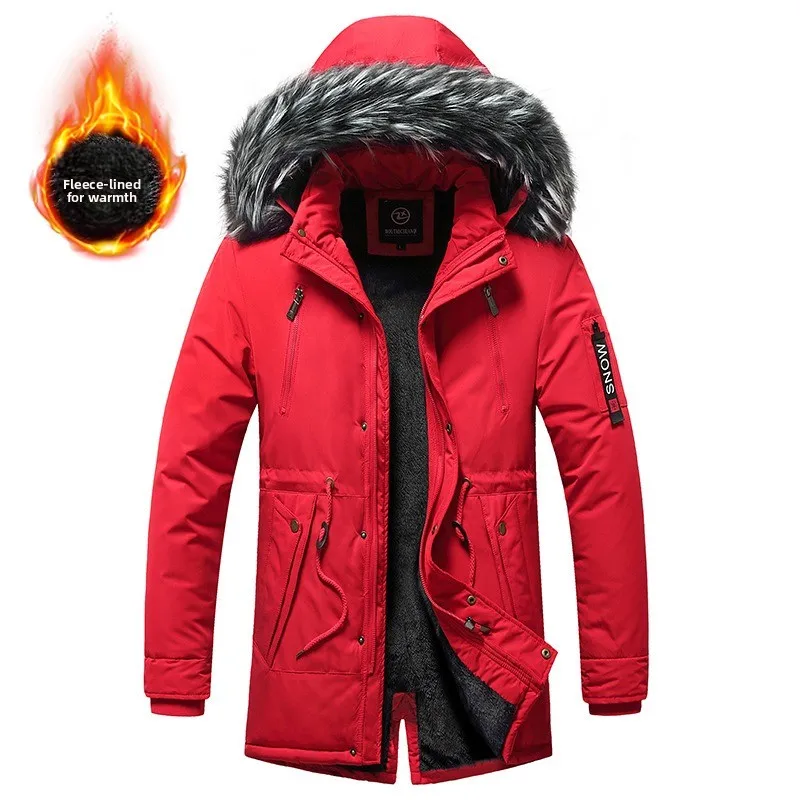 الشتاء الرجال سترة دافئة الرجال القطن يندبروف عادية سترات معطف الرجال الفراء طوق رشاقته أبلى انفصال قبعة ZL506 #3