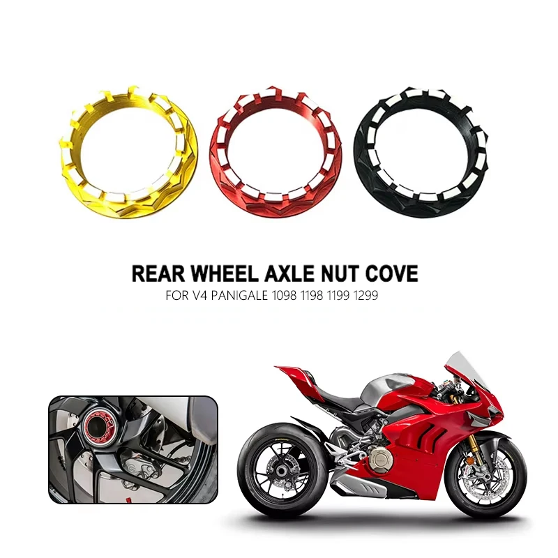 Alumínio roda traseira porca do eixo, acessórios da motocicleta, Ducati V4 1098 1198 1199 1299 Panigale Multistrada 1200 Diavel All Year