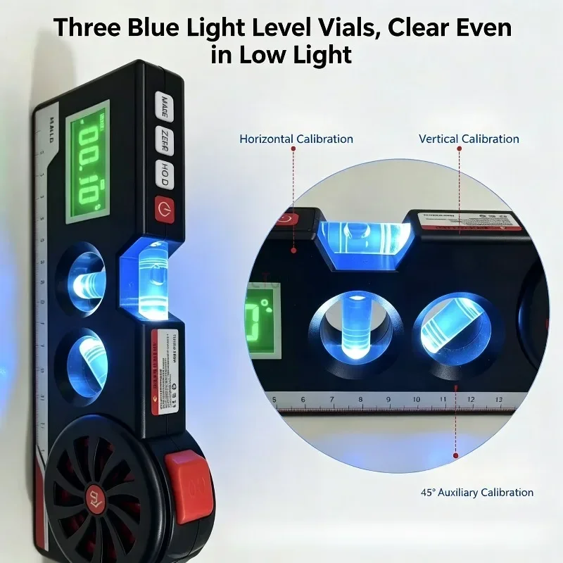 5M Measuring tape Laser Level Measure Digital Cross Right Angle Laser Line Marker with Horizontal Bubbles Measuring Tool