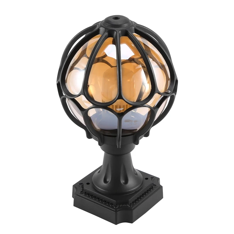 

AB33-1Pcs Outdoor Pillar Lamp Globe Glass Shade Door Post Lamp Waterproof Antique Lighting Rainproof Pillar Light