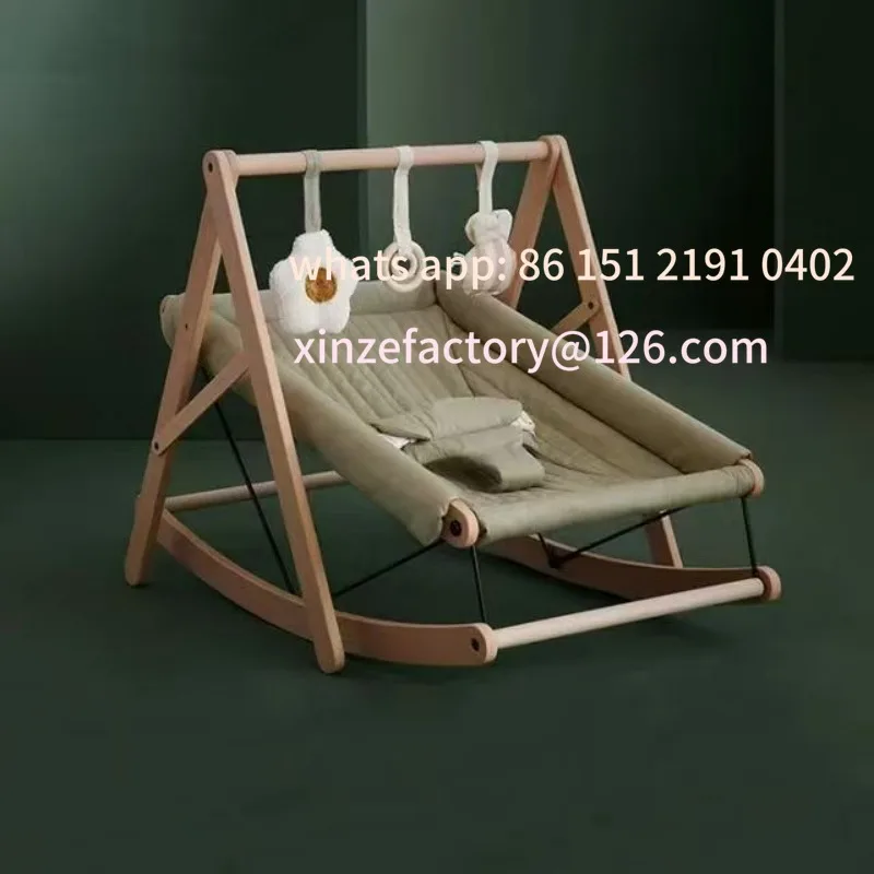 

Customizable Wooden Dual-purpose Rocking Chair Baby Soothing Sleeping Chair Wooden Shaker