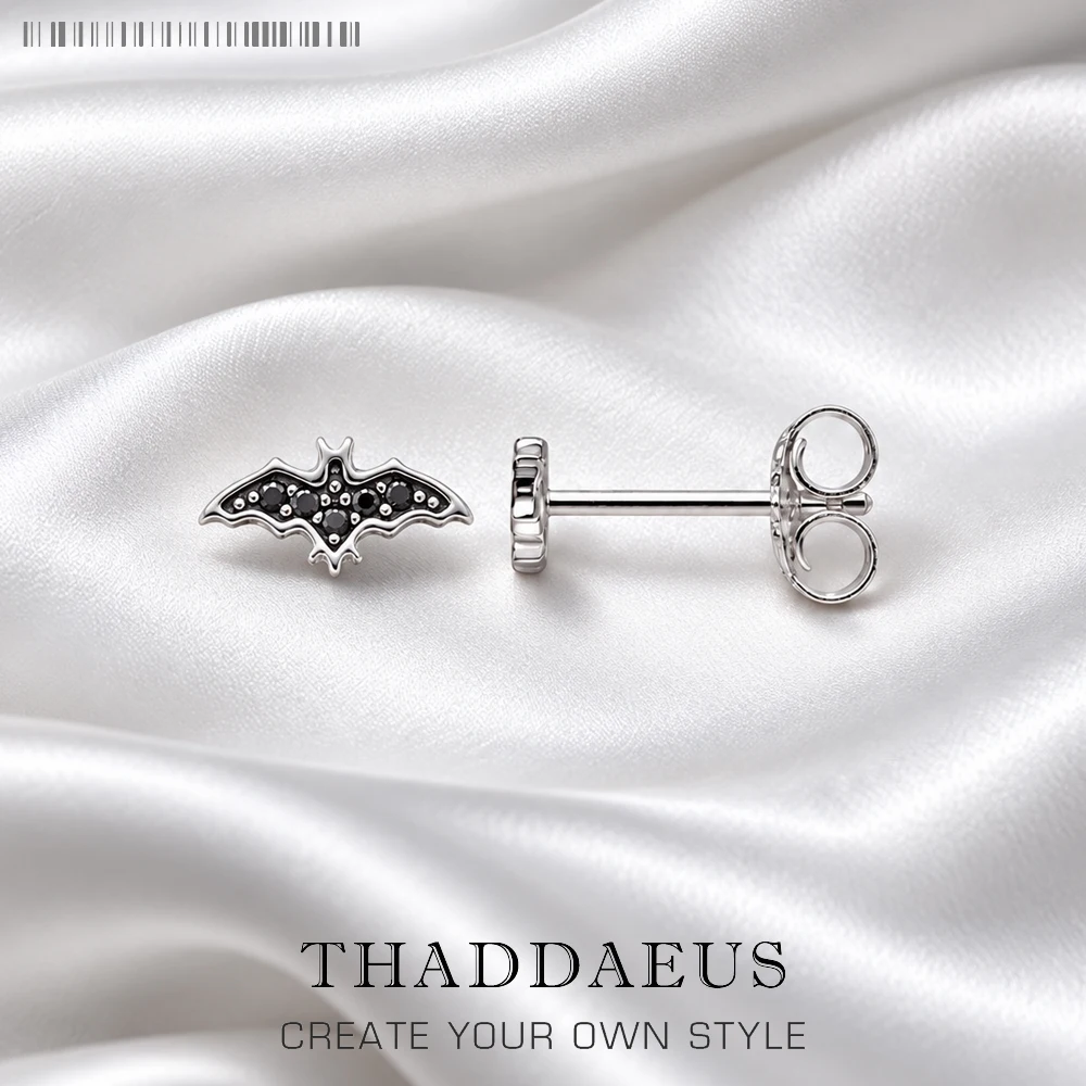 Ear Studs Moonless Night Bat Summer Brand New Earrings Day-to Day Gift Vintage Style 925 Sterling Silver Jewerly For Women