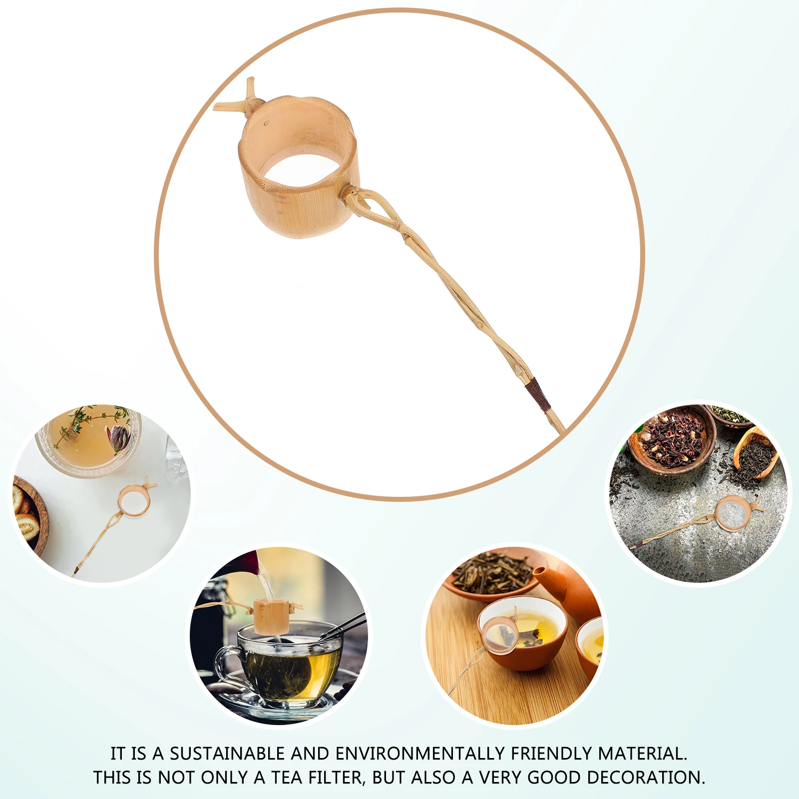 

Bamboo Infuser Filter Tools Practical Eco Friendly Tools Infuser Kitchen Bar Tea Filter Tea Gadgets