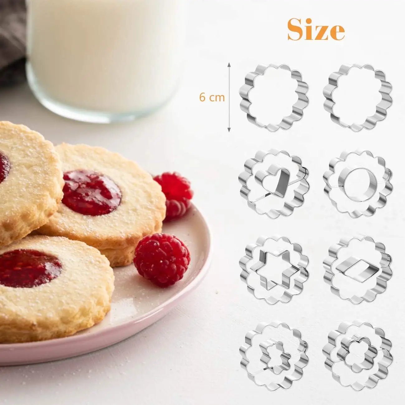 Valentine's Day Cookie Cutters Set Heart/Flower/Star/Bear/Round  Stainless Steel Pastry Molds for Biscuit and Cake Decoration