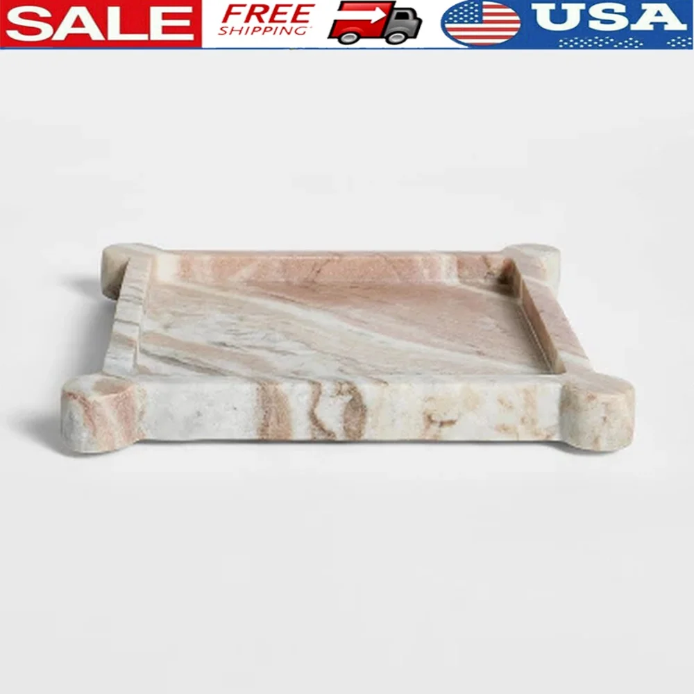 

8 Inch Marble garden Tray Square Decorative Organizer Keys Trinkets Small Planters Home Decor Accent Piece