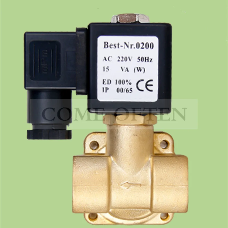 16bar 2Way 0927200 Series Normally Closed  High Pressure Solenoid Valve 80°C Brass Water Air Solenoid Valve 3/8