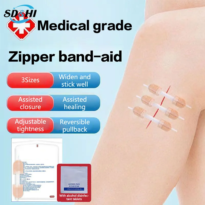 1Pcs Fast Suture Zipper Band-Aid Zipper Tie Wound Closure Patch Hemostatic Patch Wound Outdoor Portable