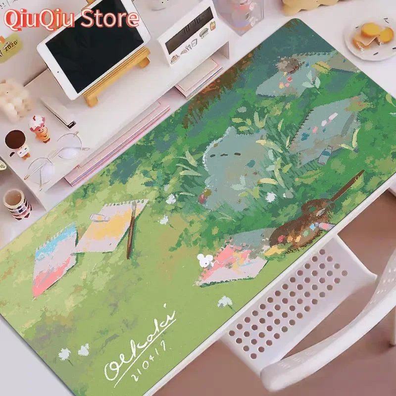 Cute Kitten Pu Leather Mousepad Office Desk Mat Mouse Pad Computer Speed Type Carpet Mat Player Laptop Keyboard Cartoon